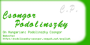 csongor podolinszky business card